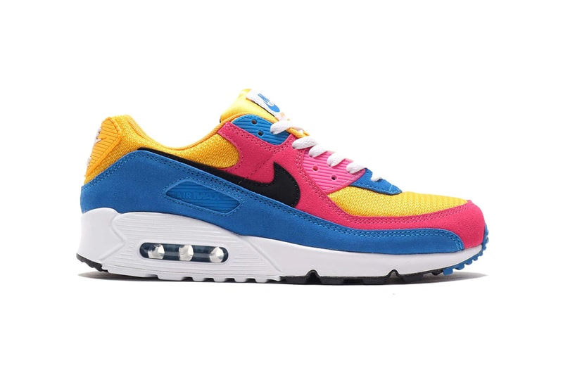 nike air max 90 multicolor suede yellow pink blue black white CJ0612 700 release date info photos price