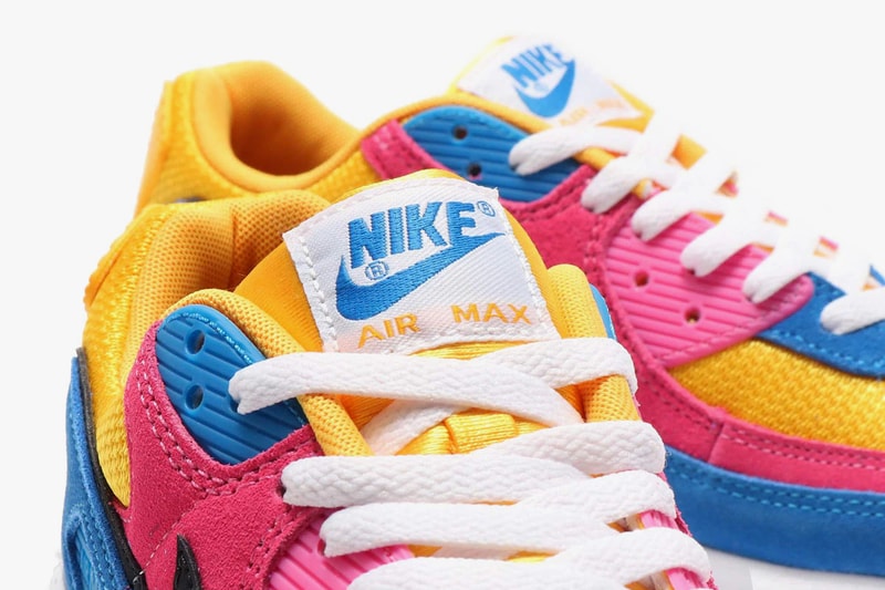 nike air max 90 multicolor suede yellow pink blue black white CJ0612 700 release date info photos price