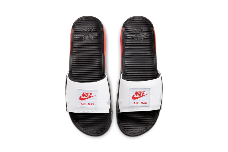 nike sportswear air max 90 slide sandal black chile red white BQ4635 003 release date info photos price