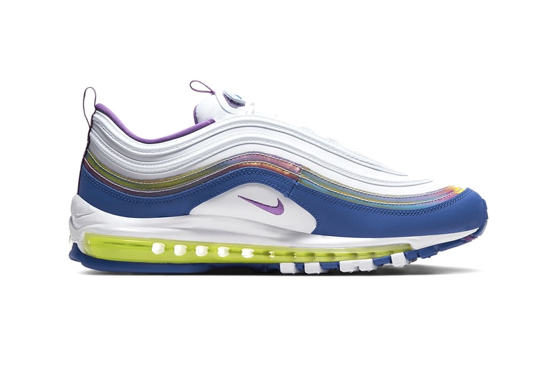 Nike Air Max 97 Air Max 90 Air Max 270 React Easter Pack Release Information Seasonal Footwear Sneaker Drop Date Swoosh White/Washed Coral/Hyper Blue/Purple Nebula White/Washed Coral/Hyper Blue/Multi-Color Eggs Colorways 
