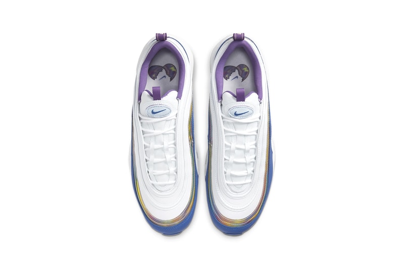 Nike Air Max 97 Air Max 90 Air Max 270 React Easter Pack Release Information Seasonal Footwear Sneaker Drop Date Swoosh White/Washed Coral/Hyper Blue/Purple Nebula White/Washed Coral/Hyper Blue/Multi-Color Eggs Colorways 