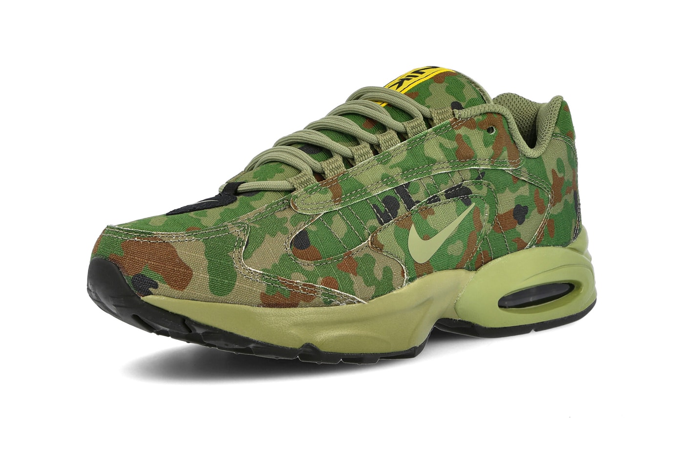 Nike Air Max Triax 96 SP Safari Thermal Green LT Chocolate Black frogskin camo CT5543 300 menswear streetwear shoes sneakers trainers runners spring summer 2020 collection