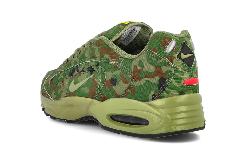 Nike Air Max Triax 96 SP Safari Thermal Green LT Chocolate Black frogskin camo CT5543 300 menswear streetwear shoes sneakers trainers runners spring summer 2020 collection