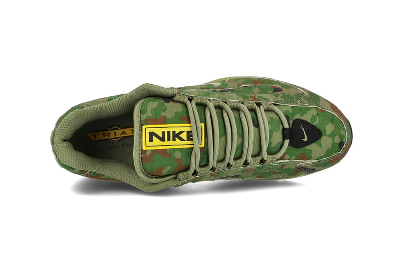 Nike Air Max Triax 96 SP Safari Thermal Green LT Chocolate Black frogskin camo CT5543 300 menswear streetwear shoes sneakers trainers runners spring summer 2020 collection