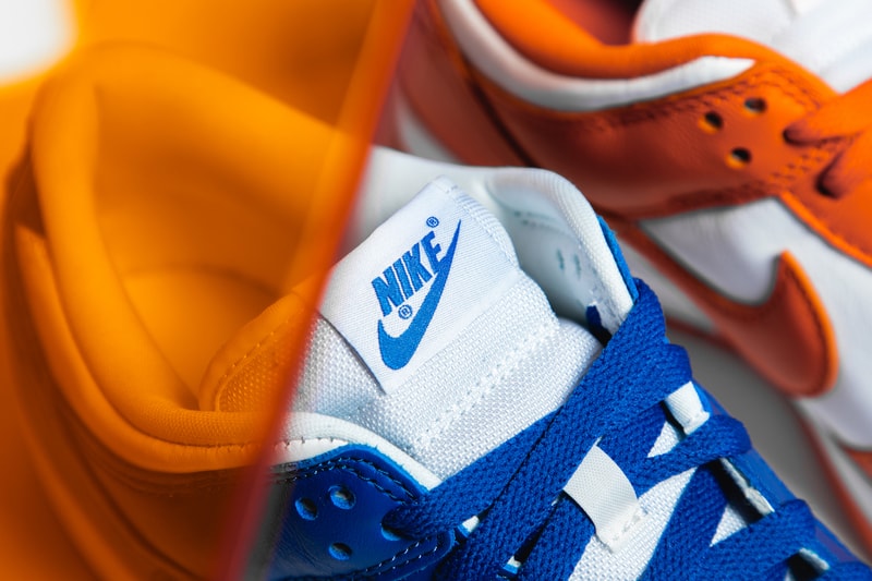 Nike Dunk Low "Kentucky" & "Syracuse" Closer Look Official HYPEBEAST Photography Up Close Footwear Sneakers Release Information Editorial Exclusive OG 1985 College Colors program