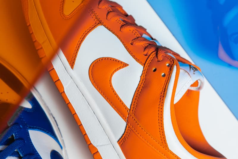 Nike Dunk Low "Kentucky" & "Syracuse" Closer Look Official HYPEBEAST Photography Up Close Footwear Sneakers Release Information Editorial Exclusive OG 1985 College Colors program