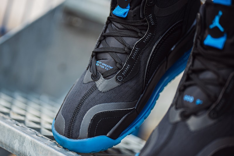 Nike Jordan Aerospace 720 "BLACK/BLUE FURY/REFLECT SILVER" Release Date Drop Information Footwear AJ720 Futuristic Basketball Sneaker