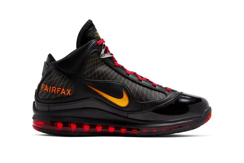 nike lebron 7 fairfax high school pe player edition black varsity red maize CU5646 001 release date info photos price