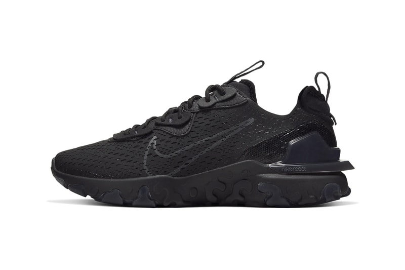 Nike React Vision Black Black Anthracite CD4373 004 menswear streetwear shoes footwear kicks trainers runners lifestyle swoosh spring summer 2020 collection triple black