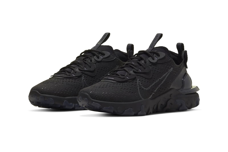 Nike React Vision Black Black Anthracite CD4373 004 menswear streetwear shoes footwear kicks trainers runners lifestyle swoosh spring summer 2020 collection triple black