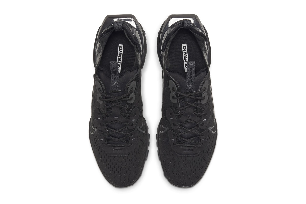 Nike React Vision Black Black Anthracite CD4373 004 menswear streetwear shoes footwear kicks trainers runners lifestyle swoosh spring summer 2020 collection triple black