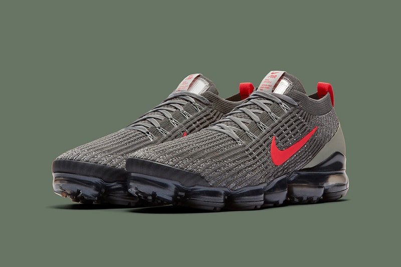 nike vapormax flyknit three olive crimson colorway footwear sneakers