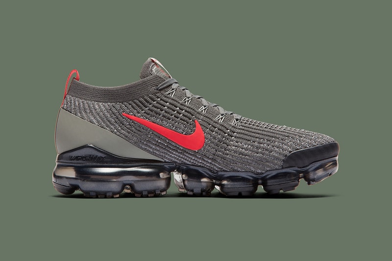 nike vapormax flyknit three olive crimson colorway footwear sneakers