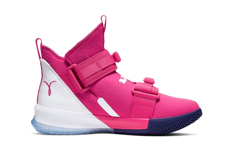 nike basketball lebron soldier 13 zoom rise kay yow vivid pink regency purple white CV1938 CV1942 600