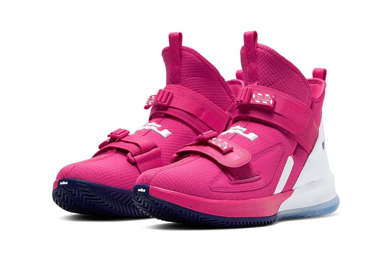 nike basketball lebron soldier 13 zoom rise kay yow vivid pink regency purple white CV1938 CV1942 600