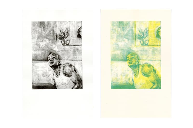 Nikkolos Mohammed "Lady Hoops Box Set" Nick Van Exel Los Angeles Lakers Boston Garden Floor Arena Risographs Prints Charcoal