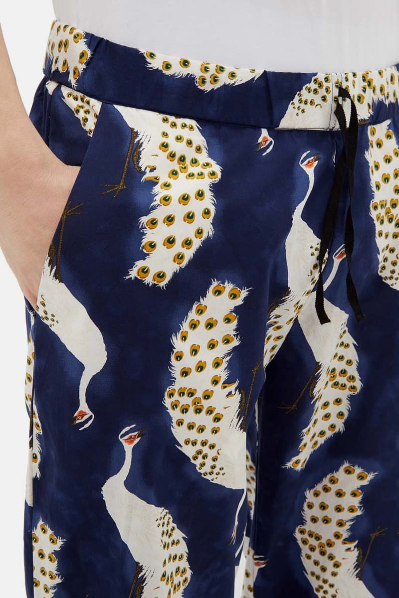 nipoaloha peacock print cotton overshirt cockerel vneck shirt poplin trousers
