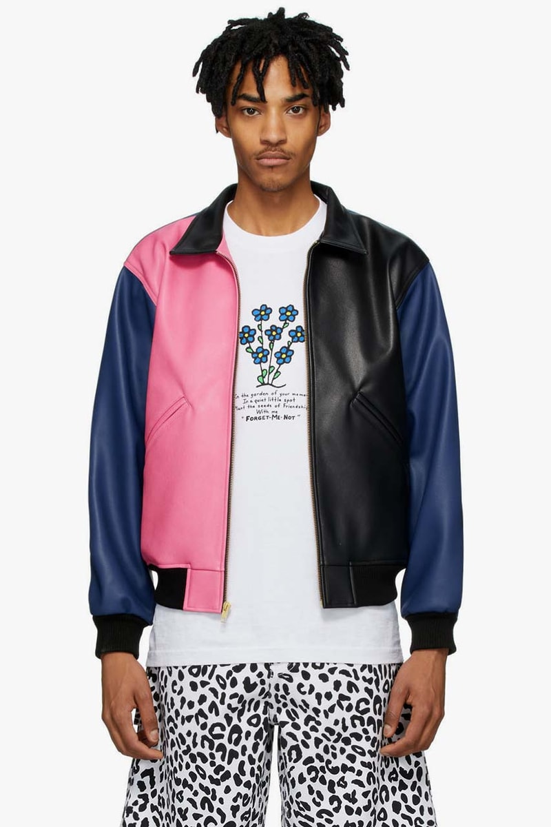 noon goons black pink colorblock jacket release blue panelled grain faux leather ss20 spring summer 2020 