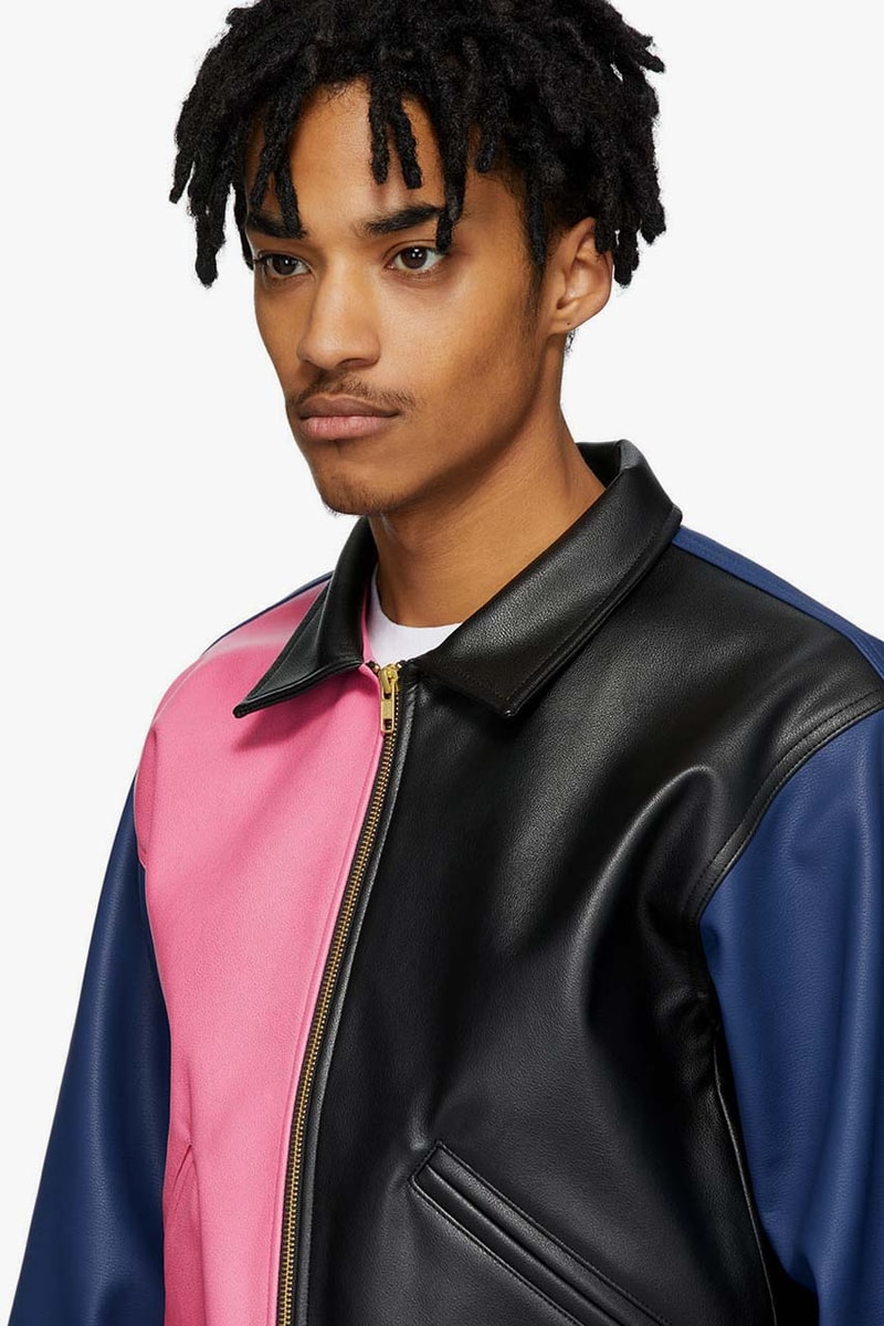noon goons black pink colorblock jacket release blue panelled grain faux leather ss20 spring summer 2020 