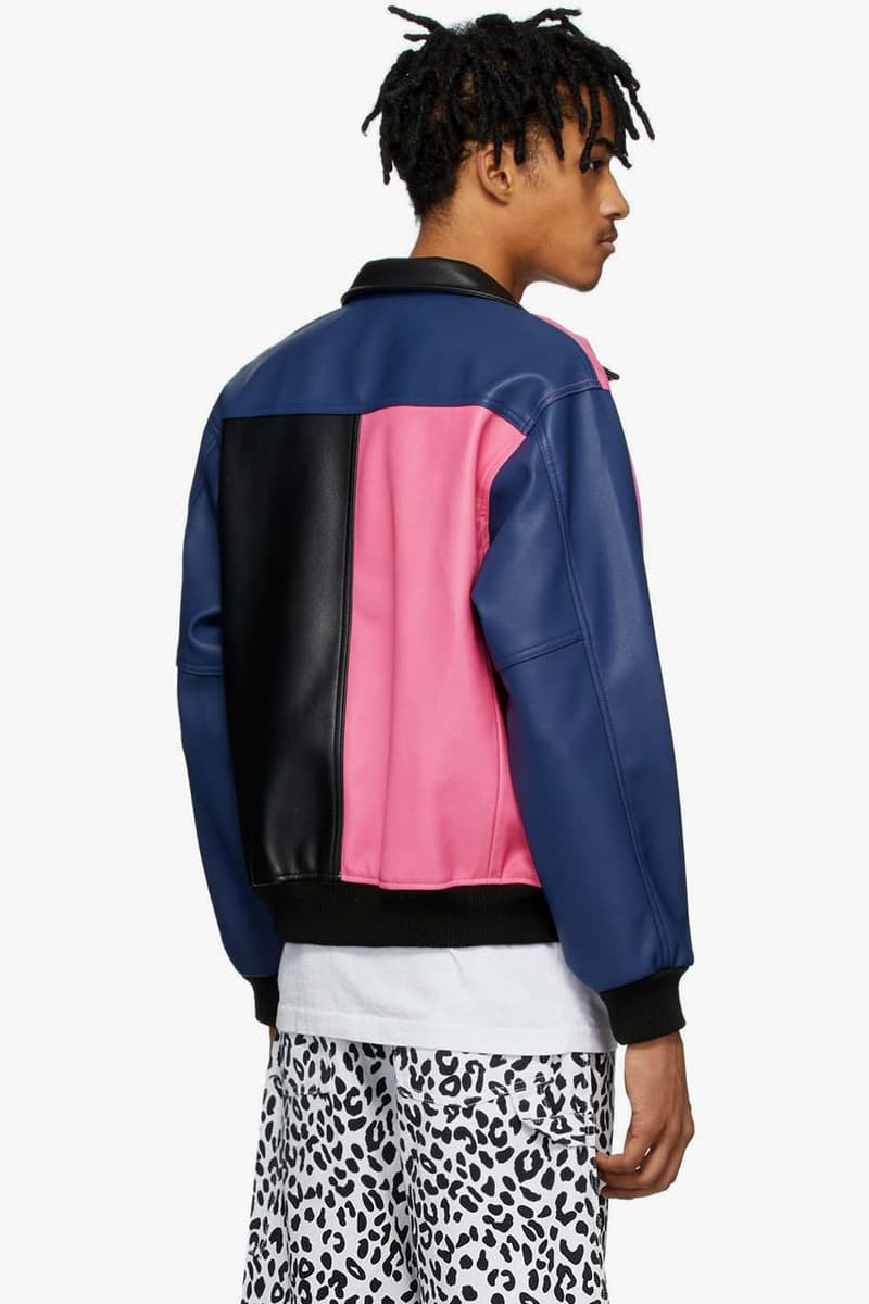 noon goons black pink colorblock jacket release blue panelled grain faux leather ss20 spring summer 2020 