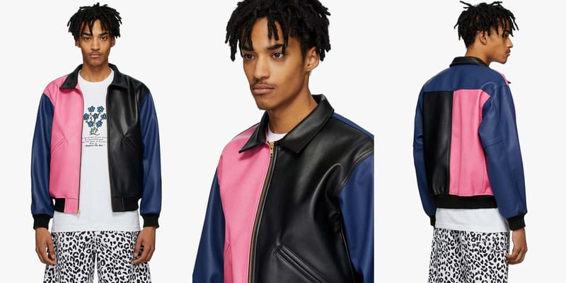 pink color block jacket