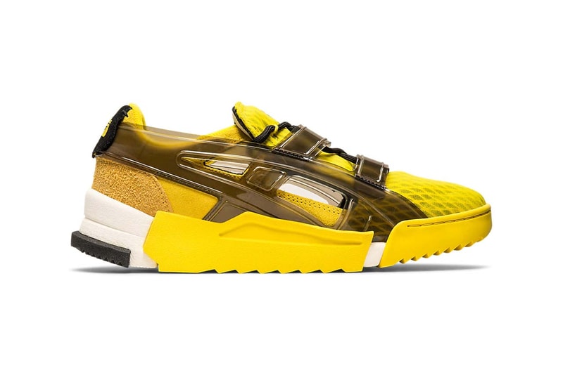 onitsuka tiger big logo runner sandal sneakers red vibrant yellow fiery red cream