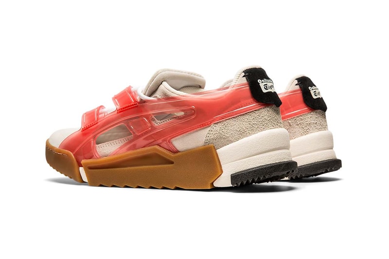 onitsuka tiger big logo runner sandal sneakers red vibrant yellow fiery red cream