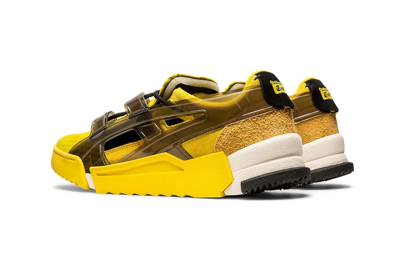 onitsuka tiger big logo runner sandal sneakers red vibrant yellow fiery red cream