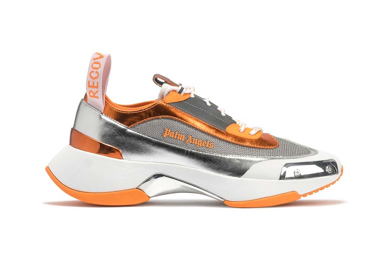 palm angels recovery laceup lace up sneaker silver orange metallic colorway ss20 spring summer 2020 hbx