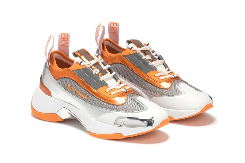palm angels recovery laceup lace up sneaker silver orange metallic colorway ss20 spring summer 2020 hbx