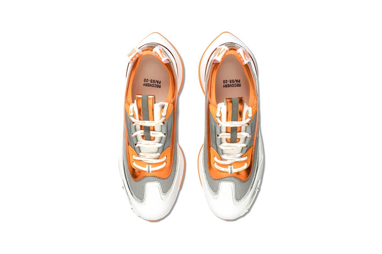 palm angels recovery laceup lace up sneaker silver orange metallic colorway ss20 spring summer 2020 hbx