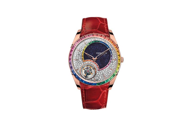 parmigiani fleurier tonda 1950 tourbillon rainbow baguette cut crystals crystal watch