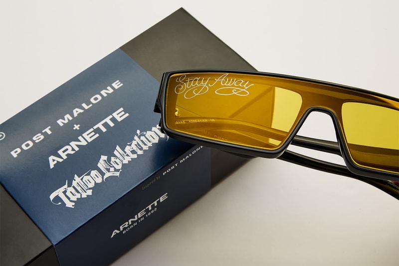 Post Malone Arnette Tattoo Sunglasses Collection Release Info Buy Price Always Tired Stay Away