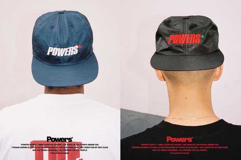 POWERS Spring 2020 lookbook Peter Sutherland supply kyle ng collection drops menswear streetwear t shirt hoodie sweaters hoodies hats caps graphics tote bags accessories