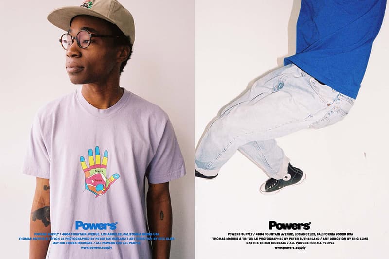 POWERS Spring 2020 lookbook Peter Sutherland supply kyle ng collection drops menswear streetwear t shirt hoodie sweaters hoodies hats caps graphics tote bags accessories