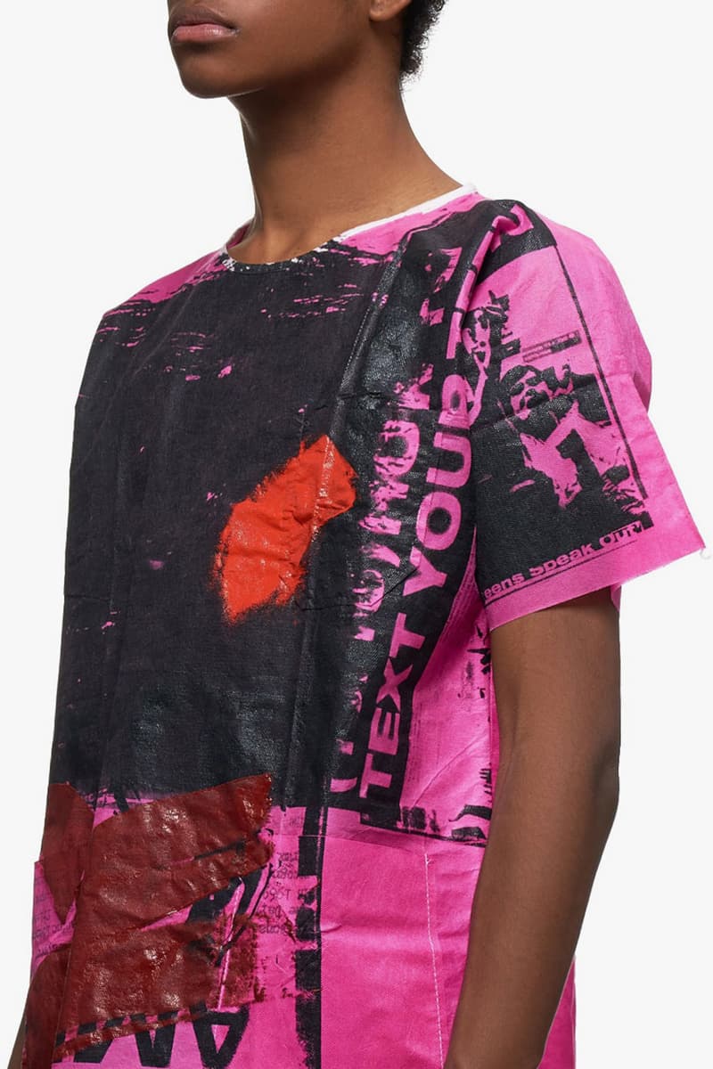 raf simons hand painted hospital shirt pink multi purple multi colorway release ss20 spring 2020