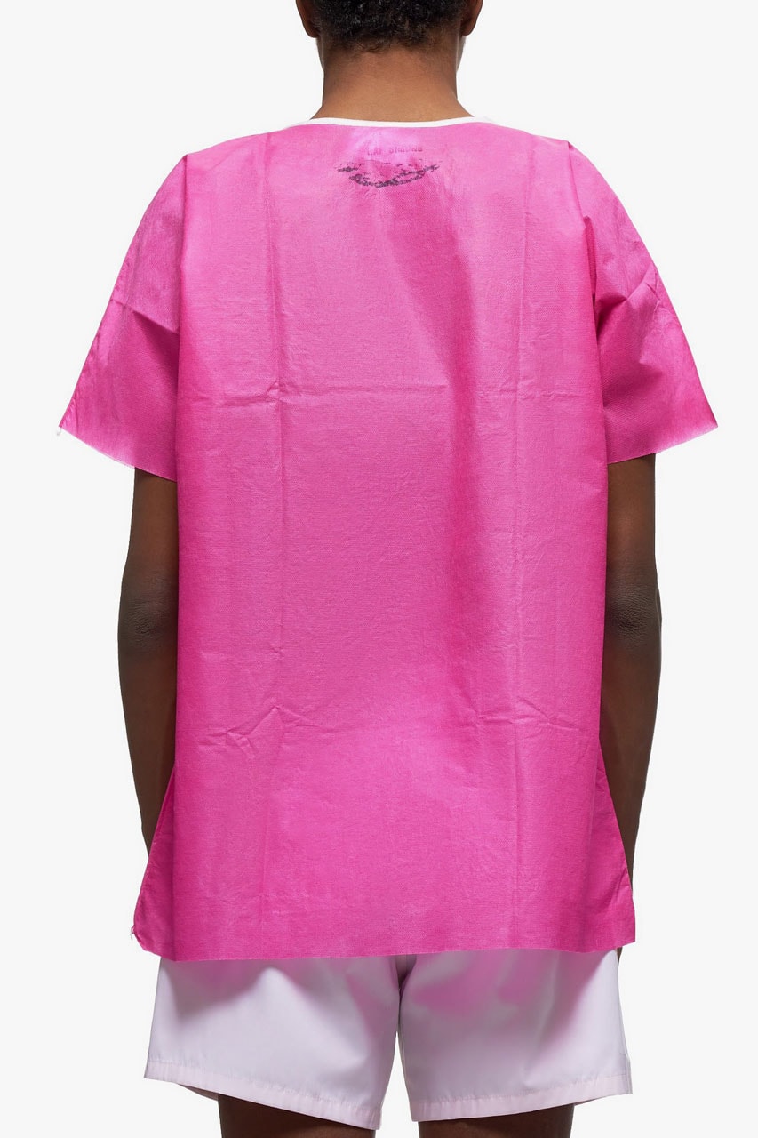 raf simons hand painted hospital shirt pink multi purple multi colorway release ss20 spring 2020