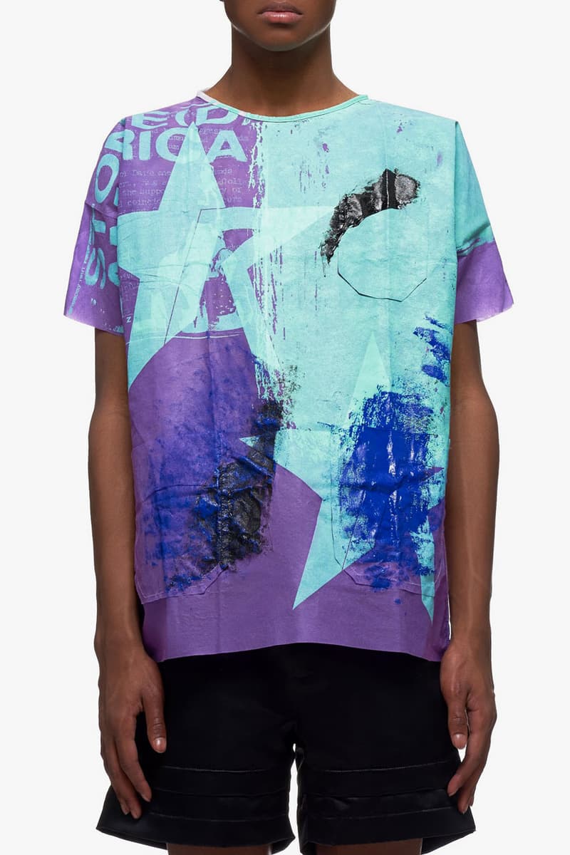 raf simons hand painted hospital shirt pink multi purple multi colorway release ss20 spring 2020