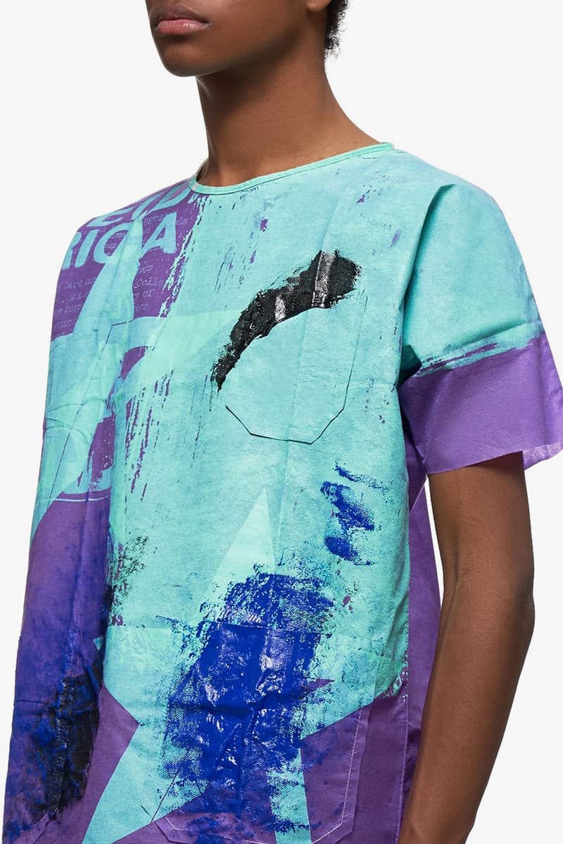 raf simons hand painted hospital shirt pink multi purple multi colorway release ss20 spring 2020