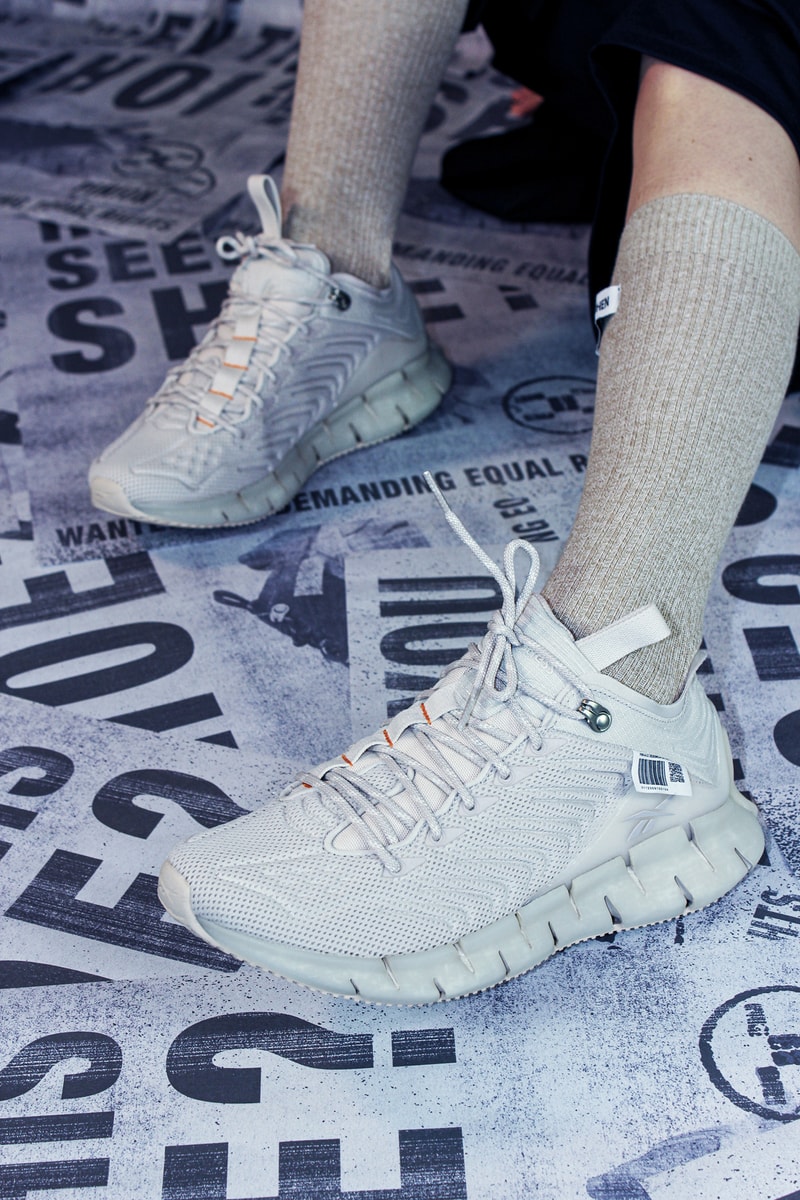 Charli Cohen x Reebok Zig "Chasm" Pack Sneakers International Women's Day Zig Kinetica Black Stucco Cracks Texture Mesh Upper Crackled Soles