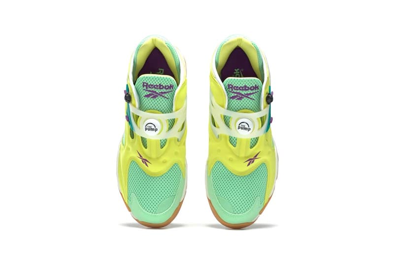 reebok pump court hero yellow seafoam green chalk sneakers 