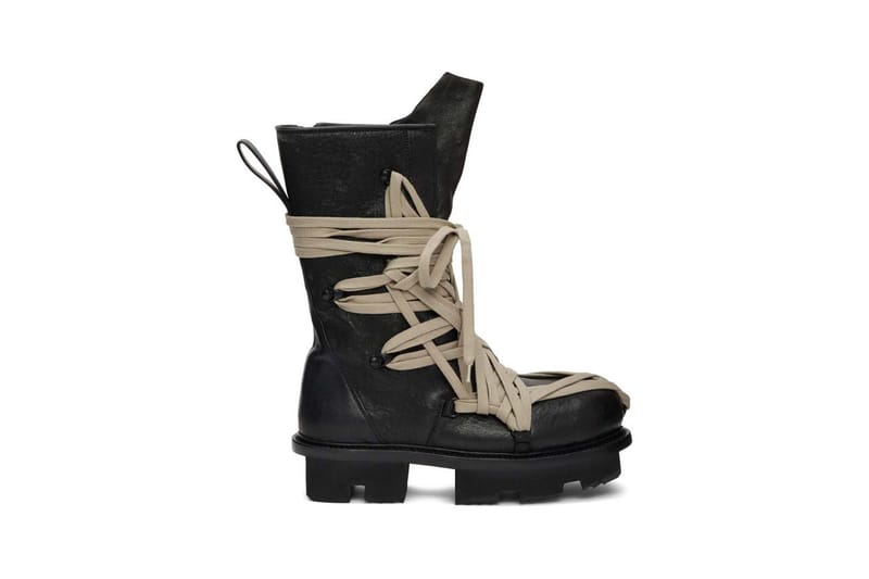 rick owens lace up boots