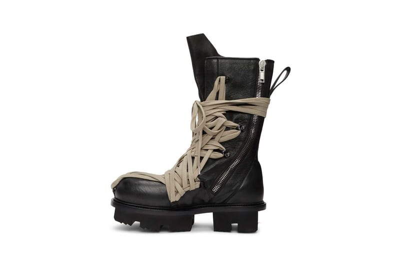 Rick Owens Black Lace-Up Army Megatooth 