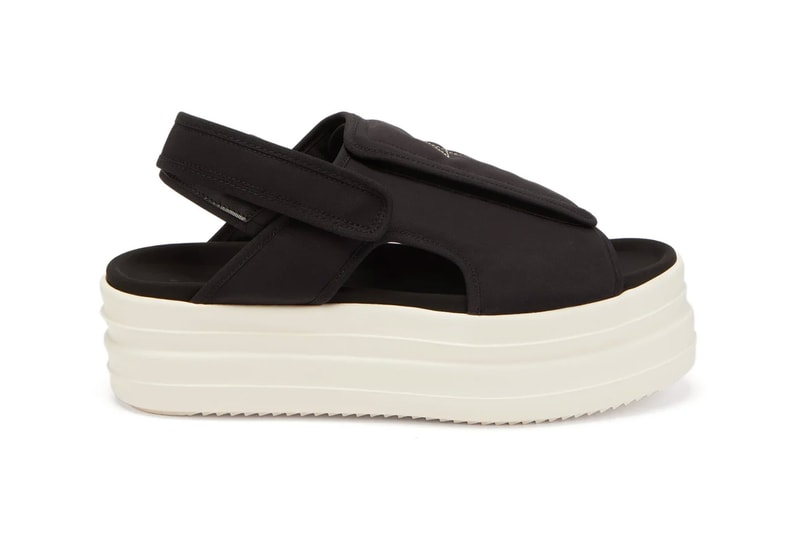 RICK OWENS DRKSHDW Double Bumper Canvas Sandals menswear streetwear slides shoes footwear kicks trainers kicks spring summer 2020 collection embroidery velcro made in italy