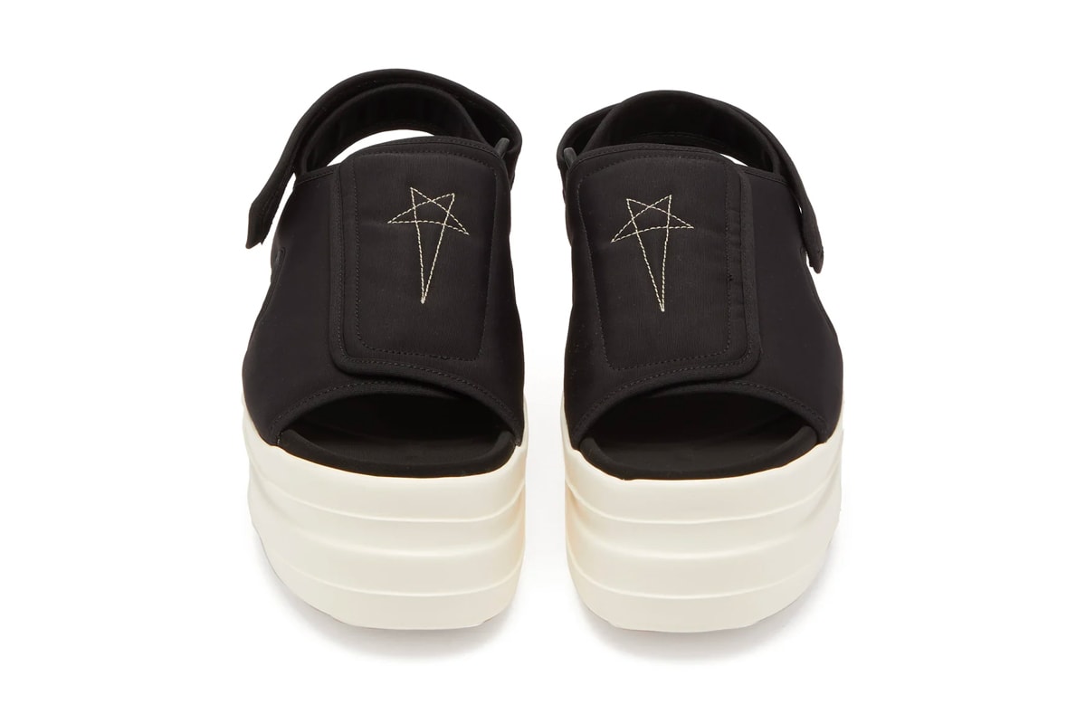 RICK OWENS DRKSHDW Double Bumper Canvas Sandals menswear streetwear slides shoes footwear kicks trainers kicks spring summer 2020 collection embroidery velcro made in italy