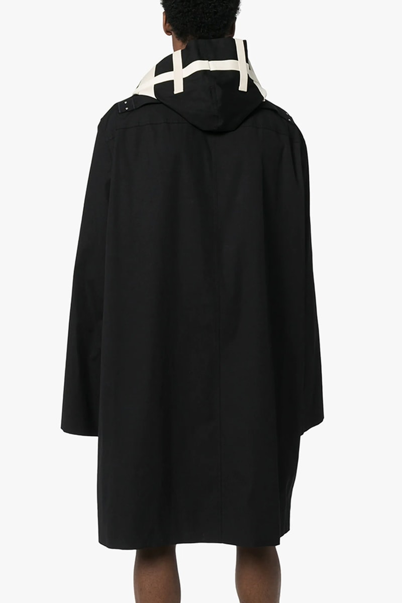 Rick Owens Pyramid Applique Hooded Parka menswear streetwear spring summer 2020 collection runway black white monochromatic jackets coats embroidery geometric designer