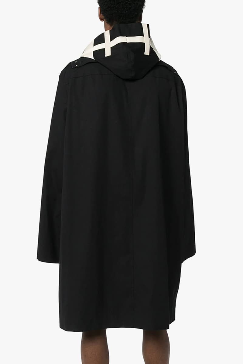 Rick Owens Pyramid Applique Hooded Parka menswear streetwear spring summer 2020 collection runway black white monochromatic jackets coats embroidery geometric designer