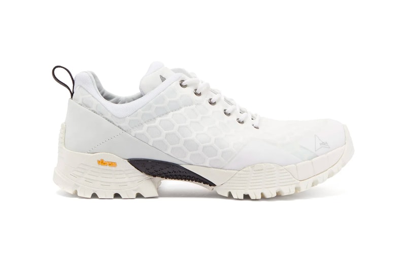 ROA Oblique Mesh Trail Sneakers White Navy Honeycomb vibram megagrip outsole menswear streetwear sneakers shoes footwear trainers runners kicks trail trek spring summer 2020 collection