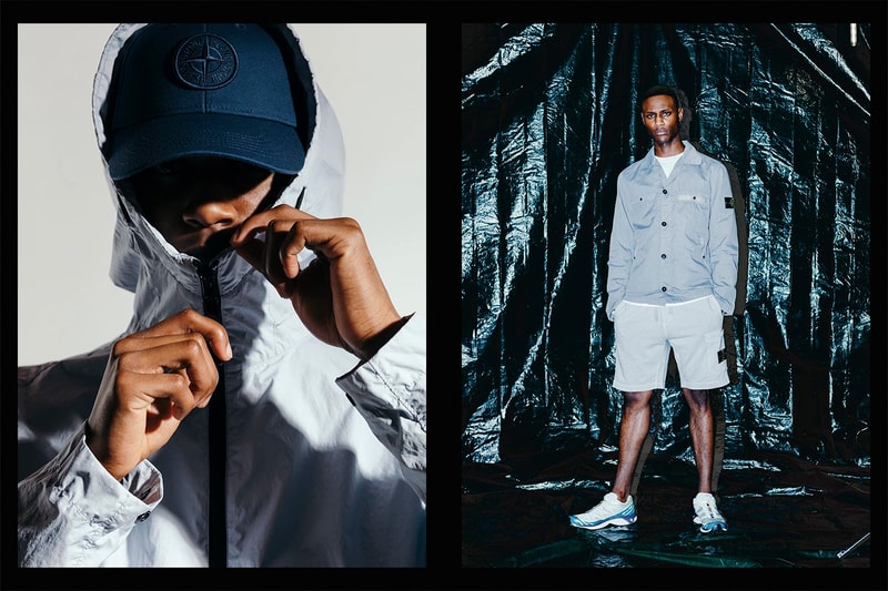 Stone Island SS20 Takes Center Stage in HAVEN Editorial spring/summer 2020 sportswear technical apparel techwear liquid reflective lookbook metallic nylon metal 