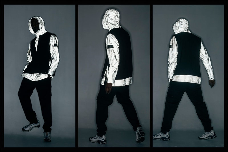Stone Island SS20 Takes Center Stage in HAVEN Editorial spring/summer 2020 sportswear technical apparel techwear liquid reflective lookbook metallic nylon metal 